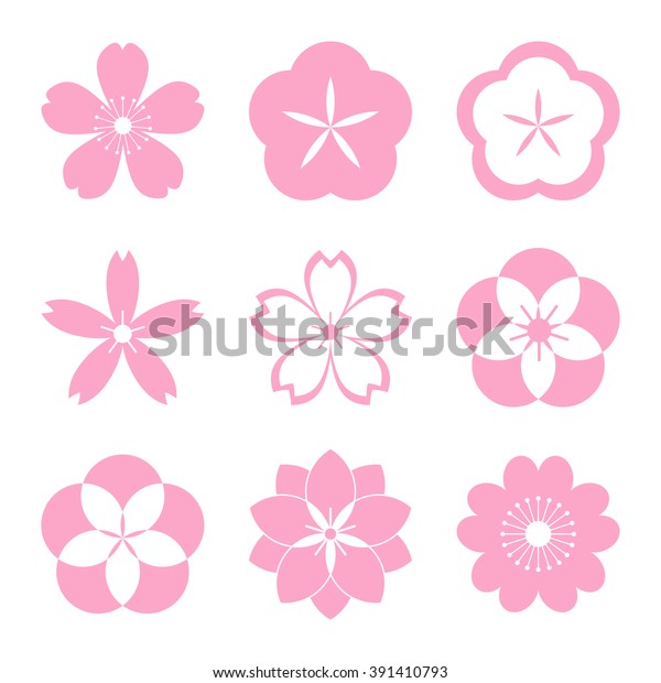 Cherry Blossom Icon Set Sakura Icon Stock Vector (Royalty Free ...