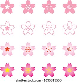 Cherry blossom icon set vector