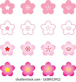 Cherry blossom icon set vector