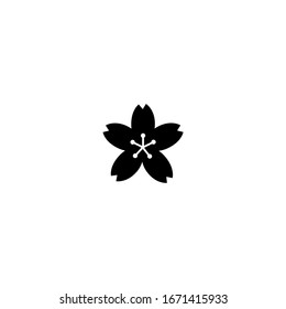 cherry blossom icon. simple, flat, black.