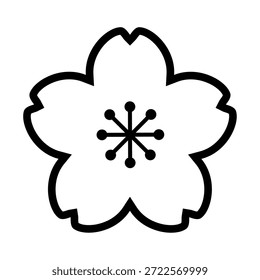 Ilustración vectorial de icono de flor de cerezo