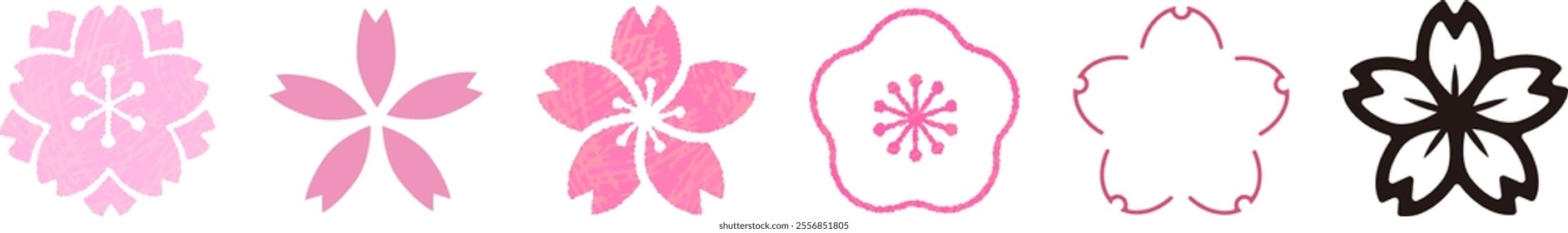 Cherry blossom icon. Watercolor style illustration. spring flowers. Vector material in the shape of various petals. cherry blossoms.