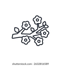 cherry blossom icons isolated on White Background. Flat style design
