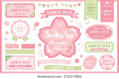 Cherry Blossom Illustration und Rahmensatz