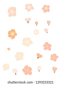 Cherry blossom illustration isolate on white background.