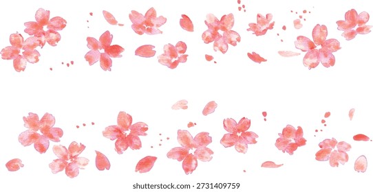 
Cherry blossom illustration. Spring background with watercolor cherry blossoms. Cherry blossom vector illustration. Spring cherry blossom frame.