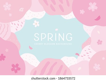 Kirschblümchen, Vektorgrafik, Frühlingshintergrund