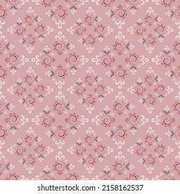 Flor de cerezo inspirado en un patrón ininterrumpido     fondo rosa    patrón abstracto para textiles, papel de tela, interior, etc.