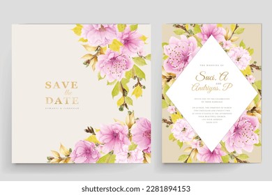 cherry blossom invitation card design