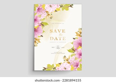 cherry blossom invitation card design