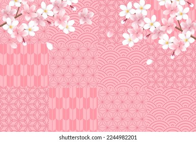 Fondo japonés de patrón de papel de cerezo