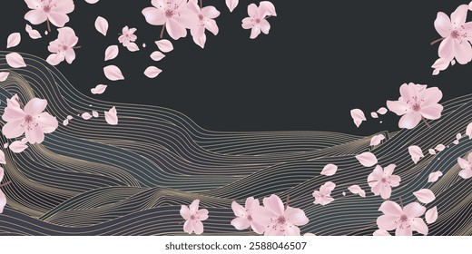 cherry blossom Japanese paper pattern background