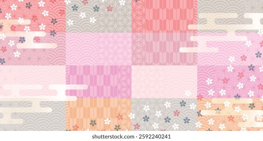 cherry blossom Japanese paper pattern background