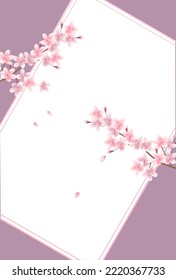 Cherry blossom Japanese pattern New Year's card background
