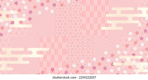 florecimiento del cerezo fondo de primavera del patrón japonés