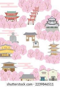 Cherry blossom and Japanese popular destinations.