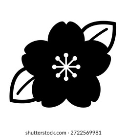 Icono de la hoja de la flor de cerezo_Ilustración vectorial