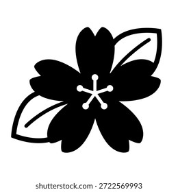Icono de la hoja de la flor de cerezo_Ilustración vectorial