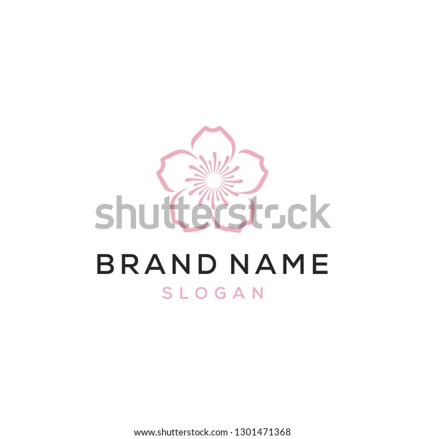 Cherry Blossom Logo Design Stock Vector Royalty Free 1301471368