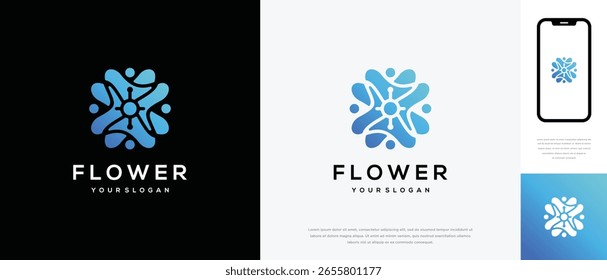 cherry blossom logo design illustration. cherry blossom logo design icon