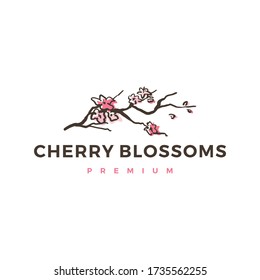 cherry blossom logo vector icon illustration