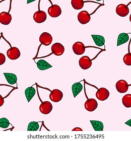 
Cherry blossom on a pink background, wrapping paper, vector textile print fabric vector illustration.