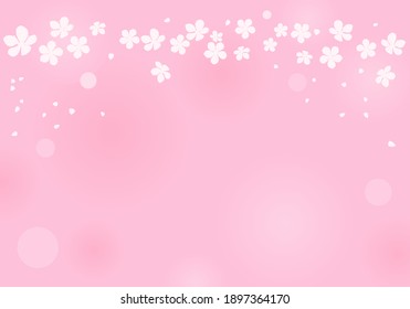 Cherry blossom on pink background vector illustration. Sakura Japanese flower.