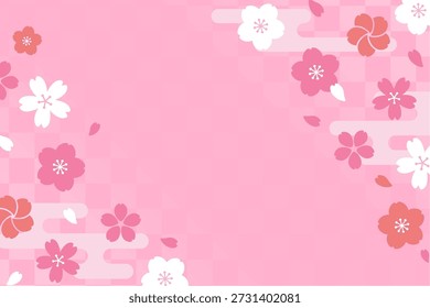 Patrón de flor de cerezo estilo japonés background_Ilustración vectorial