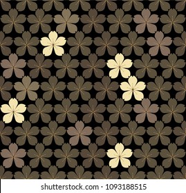 Cherry blossom pattern vector. Black and white floral background. Wrapping 
 paper, template, textile.
