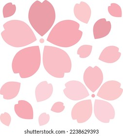 Cherry blossom and petal cute symbol icon illustration 