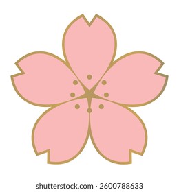 Cherry blossom petal decoration. Cute flower icon for spring and celebration design.