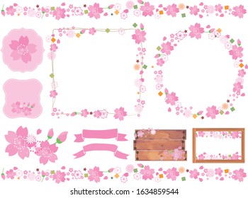 Cherry blossom petal frame material