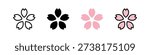 Cherry blossom petal icon set (vector)
