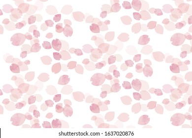 Cherry blossom petals carpet. Spring breeze image (from the top)