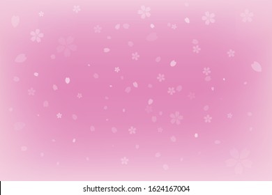 Cherry blossom petals falling pink background