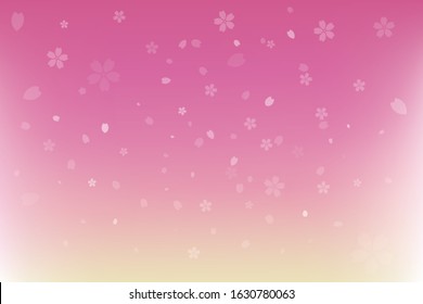 Cherry blossom petals falling pink background