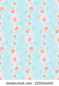 Cherry blossom pink seamless pattern