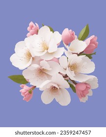 Diseño 3D de flor de flores de flores de cerezo