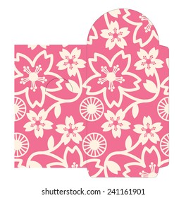 cherry blossom red packet template/vector