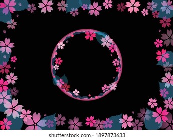 
Cherry blossom retro wallpaper illustration
