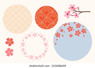 Flor de cerezo Signo de flor de Sakura o ilustración vectorial de fondo.