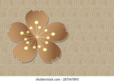 Cherry blossom. Sakura flower vector illustration on japanese style background