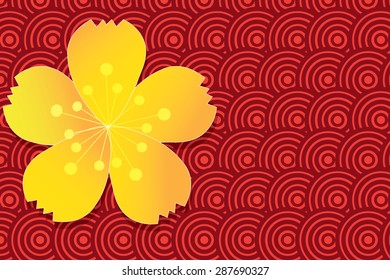 Cherry blossom. Sakura flower vector illustration.