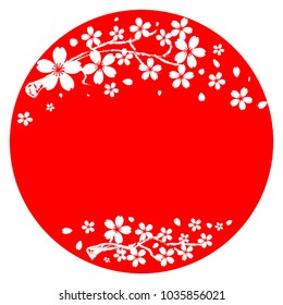 Cherry blossom or  sakura flowers of japan with tree branch for background  with copy space, vector illustration image.
