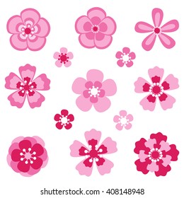 Cherry blossom. Sakura flowers. Vector elements.