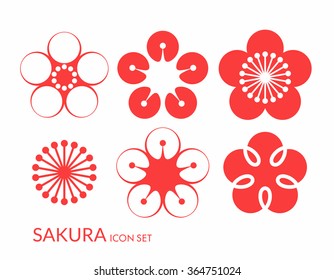 Cherry Blossom. Sakura. Icon Set