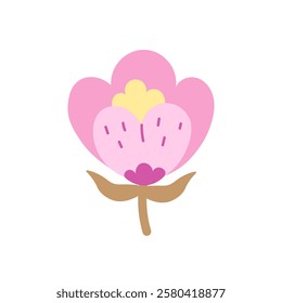 Cherry Blossom Sakura pink flower. Vector illustration of Beautiful spring blooming bud. Japanese Hanami design element