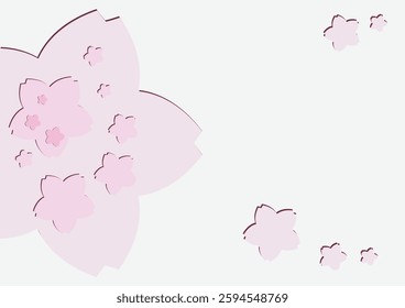 Cherry Blossom, Sakura, Spring flower petals Background.  paper cut style Vector illustration.