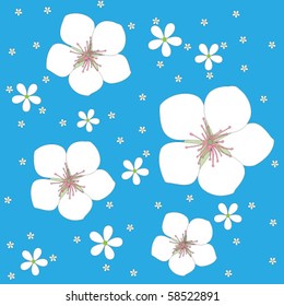 Cherry blossom. Seamless background.