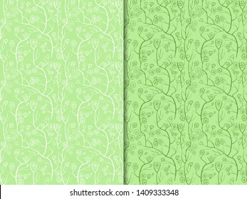 cherry blossom seamless floral pattern hand drawn sketch